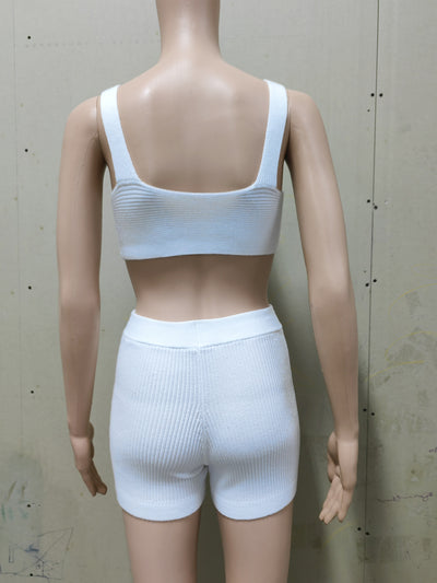Conjunto Bikini Deportivo Escotado - Top Corto y Short Coordinado - Image 27