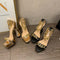 Sandalias Elegantes con Tacón Alto y Plataforma Gruesa Punta Cuadrada
