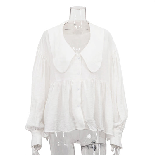 Blusa Elegante con Mangas Abullonadas y Volantes - Image 6