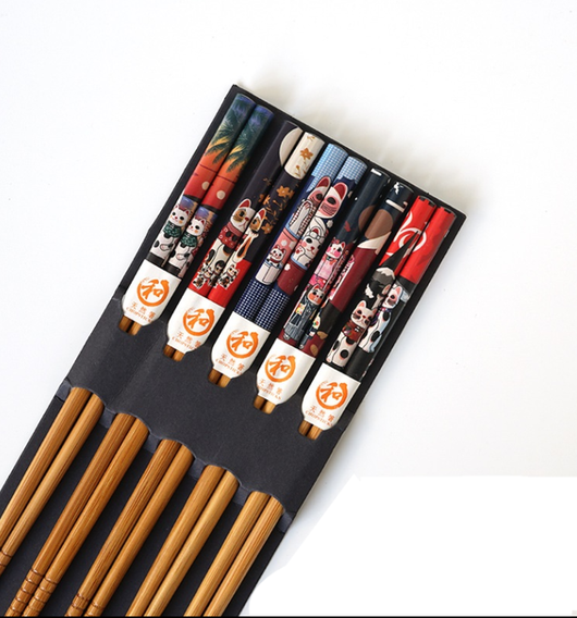 Juego de Palillos de Bambú Natural para Sushi - Puntas Afiladas