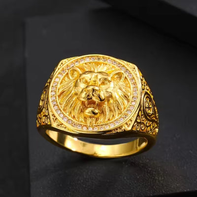 Anillo de Oro 18K para Hombre con Diseño de León Engastado en Diamantes - Image 8