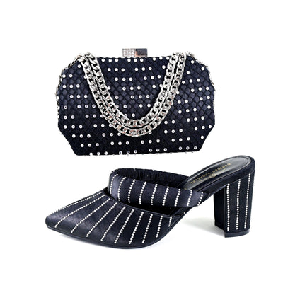 Zapatos de Tacón Verde Grueso 8CM Punta Afilada - Bolso Multiuso Elegante para Diario, Fiesta y Cena - Image 10