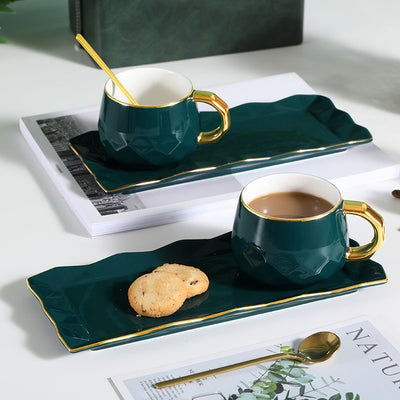 Juego de Taza y Platillo de Cerámica para Desayuno Creativo - Image 3
