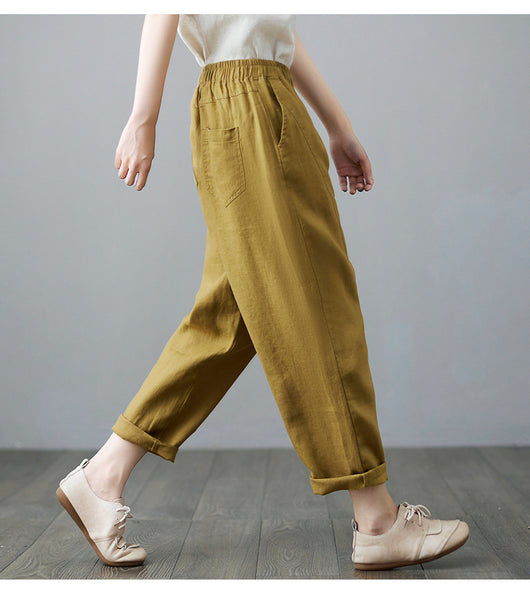 Pantalones Harem de Lino y Algodón - Sueltos y Cómodos para Verano - Image 6