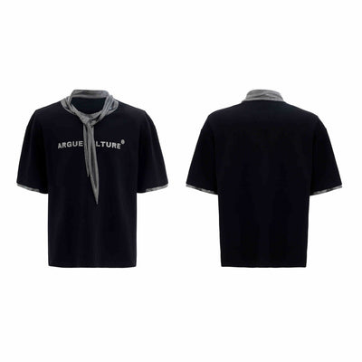Camiseta Estampada con Diseño de Costuras Metalizadas - Estilo Urbano - Image 3