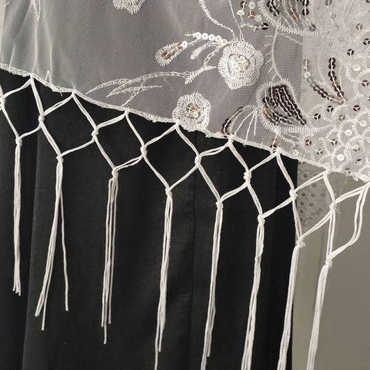 Chal de Gala Elegante con Lentejuelas y Borlas para Novia - Image 28