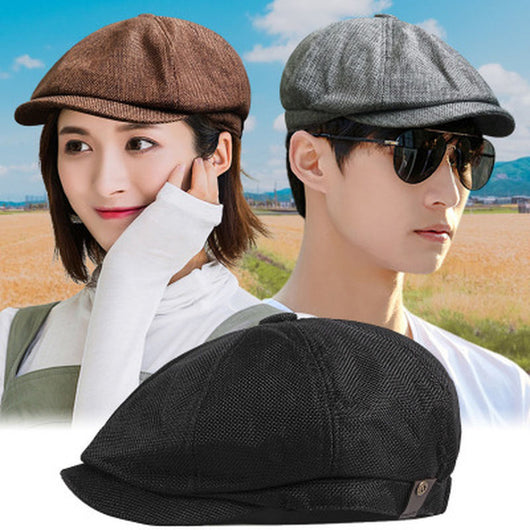Gorra Octagonal de Lino Transpirable para Hombre - Primavera y Verano