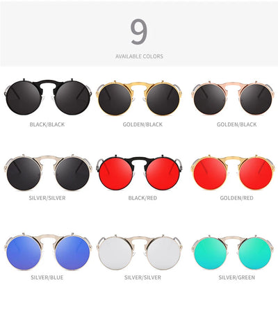 Gafas de Sol Flip Retro Marco Redondo para Adultos Mayores - Image 21