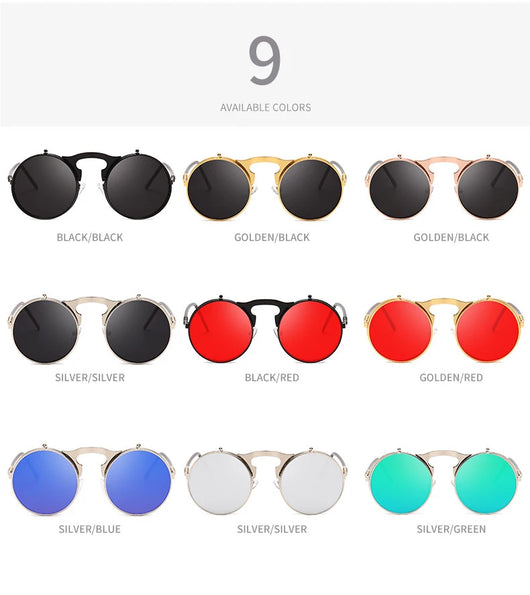 Gafas de Sol Flip Retro Marco Redondo para Adultos Mayores - Image 21