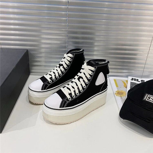 Zapatillas Canvas Rotas de Plataforma Alta para Mujer - Image 2