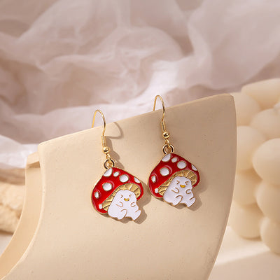 Aretes Colgantes Tres Hongos Dorados para Mujer - Diseño Trendy y Dulce - Image 29
