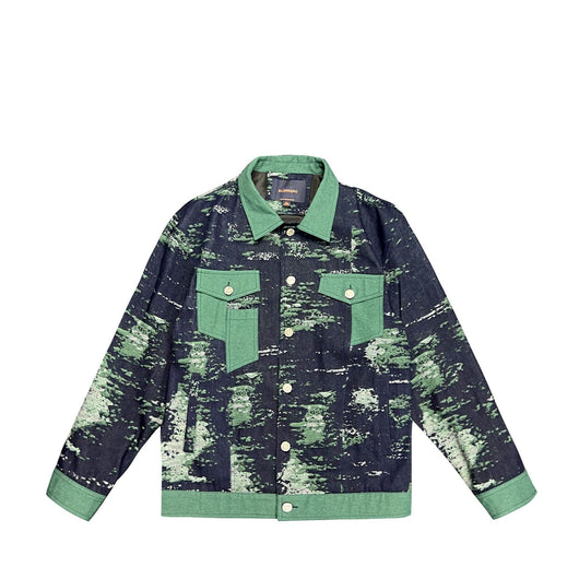 Conjunto Retro Camuflaje: Chaqueta Denim Jacquard + Pantalón Ancho - Image 11