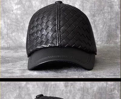 Gorra de Beisbol Invierno Cuero Genuino Piel de Cabra para Hombre - Image 31