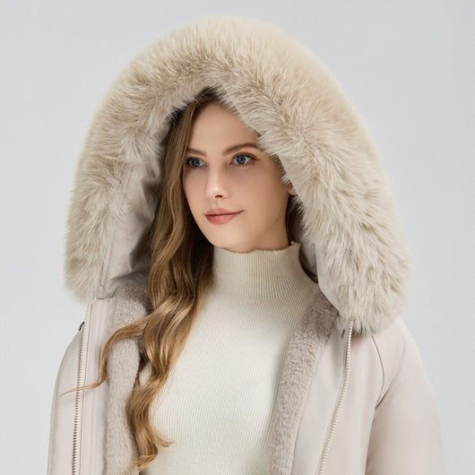 Abrigo Parka Largo Acolchado con Capucha Forrada en Piel para Invierno - Image 8
