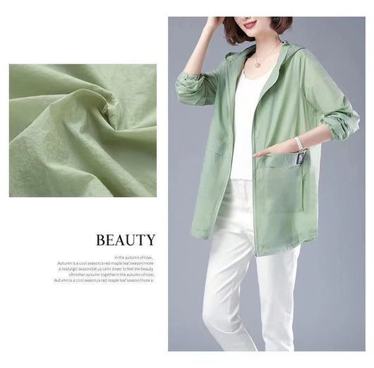 Chaqueta Protectora UV Suelta Talla Grande para Mujer - Image 22