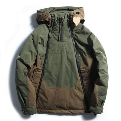 Chaqueta de Plumas con Doble Cremallera y Diseño de Vanguardia