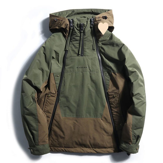 Chaqueta de Plumas con Doble Cremallera y Diseño de Vanguardia