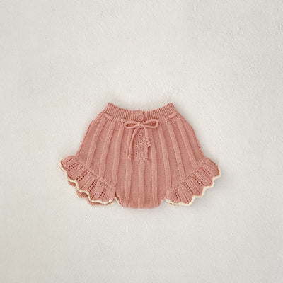 Conjunto de Suéter y Shorts para Bebé Niña 0-3 Años - Diseño Artesanal con Detalles Festoneados - Image 19