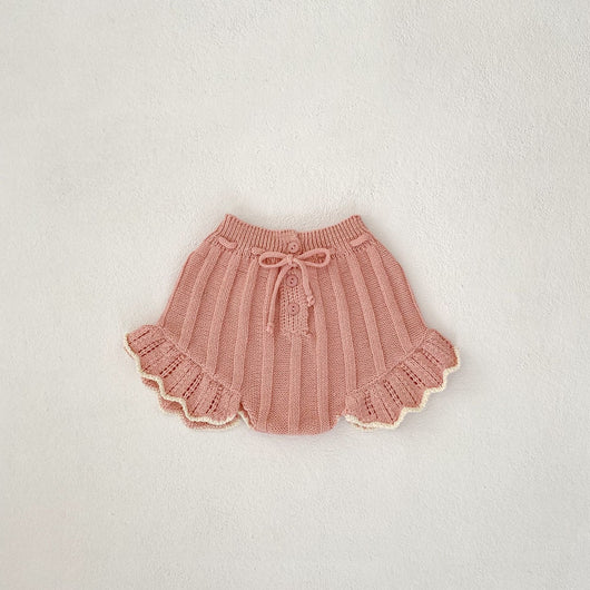 Conjunto de Suéter y Shorts para Bebé Niña 0-3 Años - Diseño Artesanal con Detalles Festoneados - Image 19
