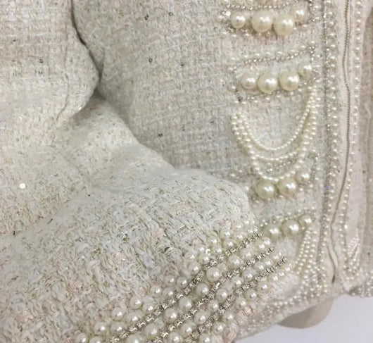 Chaqueta de Lentejuelas Perladas con Borlas y Cuentas para Mujer - Image 20
