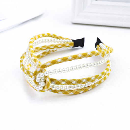 Diadema de Tela Versátil con Puntos y Colores Sólidos - Image 9