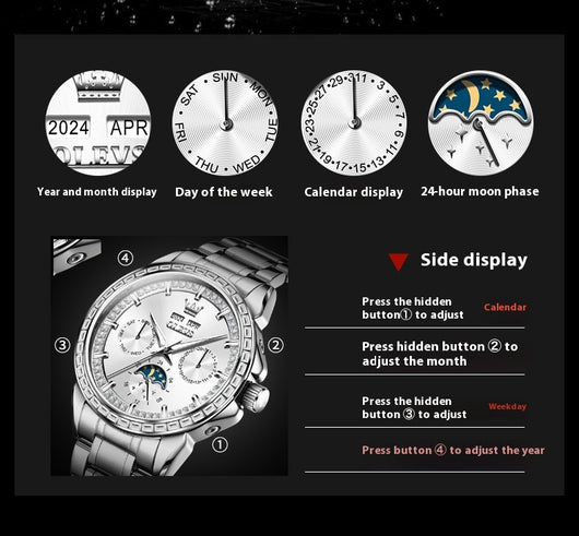 Reloj Automático Mecánico para Hombre con Incrustaciones de Diamantes - Image 10