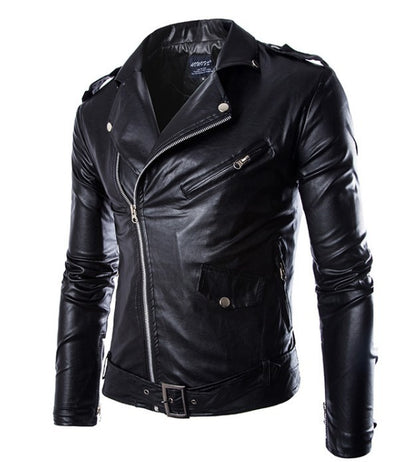 Chaqueta de Cuero Ajustada Estilo Motociclista Clásico Británico - Image 12