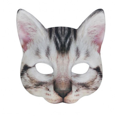 Máscara de Gato Blanco con Impresión Digital de Animales para Mascarada - Image 3