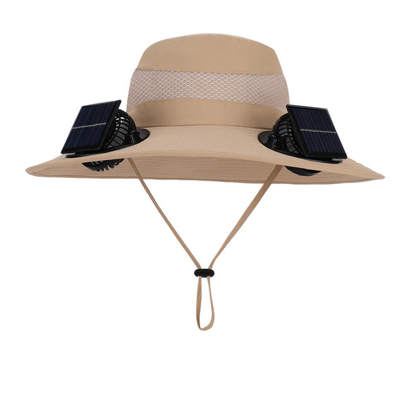 Gorro Ventilado con Doble Ventilador Solar para Hombre - Outdoor y Montaña