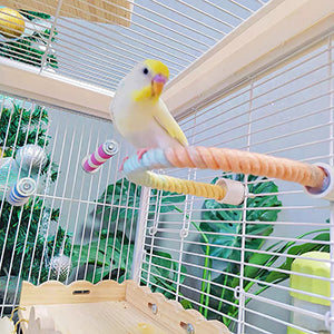 Bright green 150cm spiral rope bird perch with a metal clip, designed for climbing and perching in bird cages. - Image 22