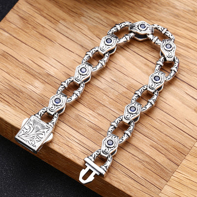Pulsera de Plata Esterlina 925 con Patrón en Relieve para Hombre - Image 7