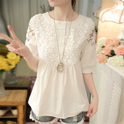 Blusa Vestido Blanco de Encaje Delicado para Mujer - Image 5