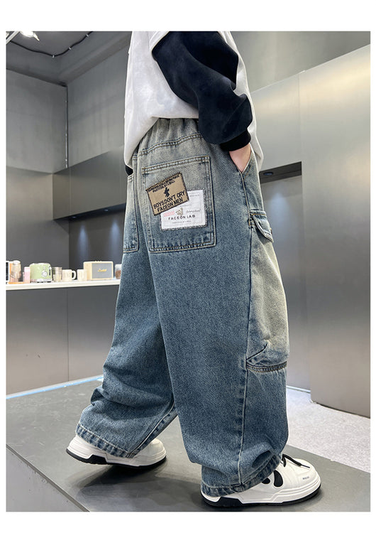 Pantalones Cargo Sueltos para Niños - Jeans Versátiles y Cómodos - Image 22