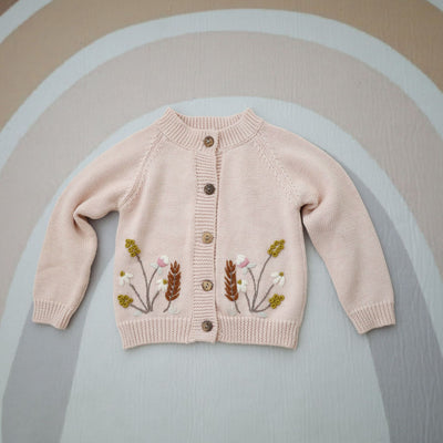 Conjunto de Cardigan Bordado a Mano para Niños con Gorro y Pantalón - Image 24
