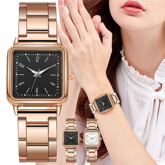 Reloj de Moda Casual Digital Cuadrado con Correa Esmerilada