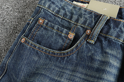 Jeans Rectos Casuales para Hombre con Bolsillos Retro - Image 11