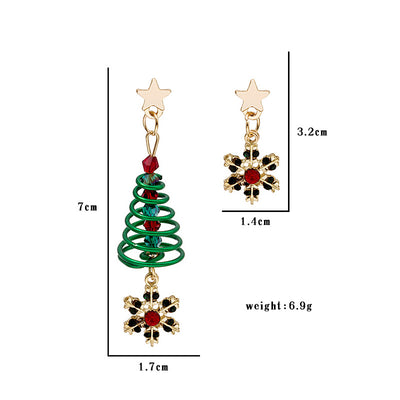 Aretes Espiral Asimétrica Navideña - Diseño Moderno y Elegante - Image 2