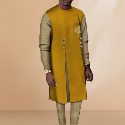 Conjunto Tribal Africano para Hombre - Camisa y Pantalón Estilo Casual - Image 3