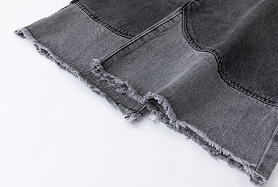 Pantalones Vaqueros Rectos Anchos Rotos con Flecos - Image 14