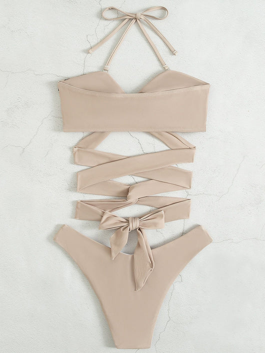 Bikini Sexy con Paneles y Cordones Ajustables - Image 3