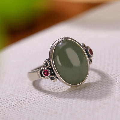 Anillo de Plata Esterlina con Zafiro Hetian para Mujer - Image 8