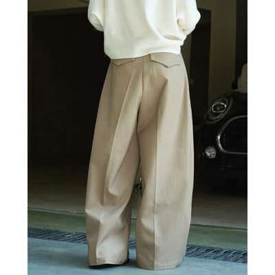 Pantalón de Traje Mujer con Pliegues 3D y Corte Holgado Elegante - Image 4