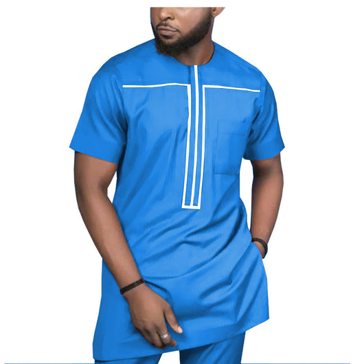 Camisa Casual de Algodón Africano para Hombre - Image 16