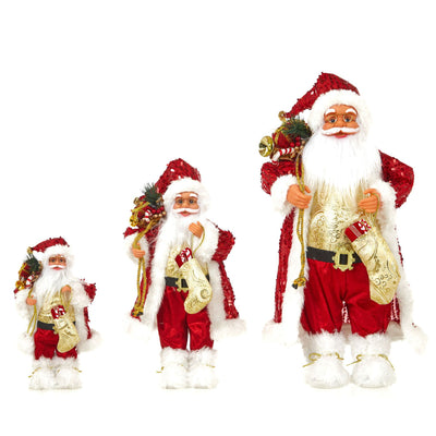 Muñeco Papá Noel con Lentes Lentejuelas Rojo Decorativo - Image 5