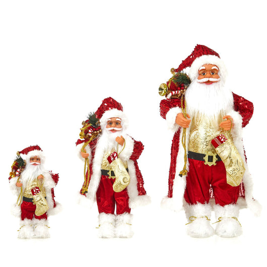Muñeco Papá Noel con Lentes Lentejuelas Rojo Decorativo - Image 5