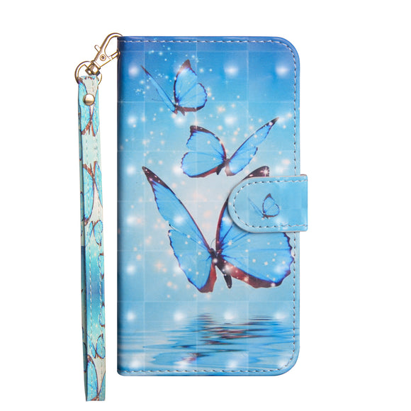 Cartera de Cuero con Estampado de Mariposas