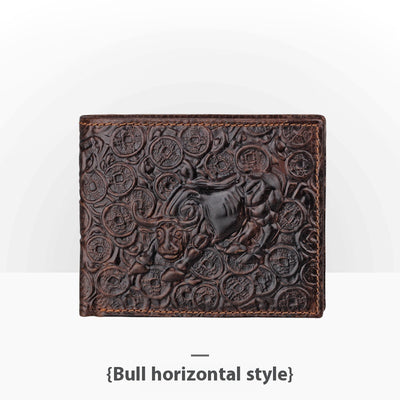 Cartera de Cuero Artesanal Grabada Retro para Hombre - Image 36