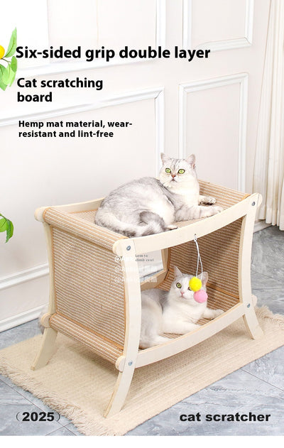 Nido Felino Refrescante de Doble Capa con Tablero Rascador de Sisal - Image 7