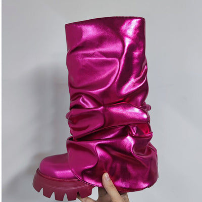 Botas Mujer de Caña Redonda con Base Reforzada y Pliegues - Image 6