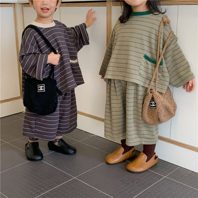Conjunto de Dos Piezas: Sudadera Infantil a Rayas Casual - Image 7